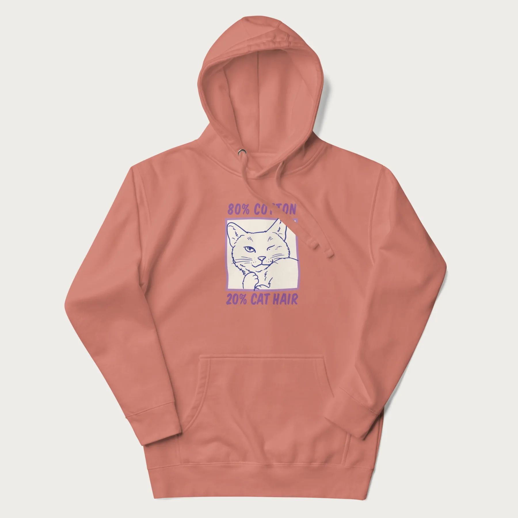 80% Cotton 20% Hair Funny Cat Hoodie - Image 10