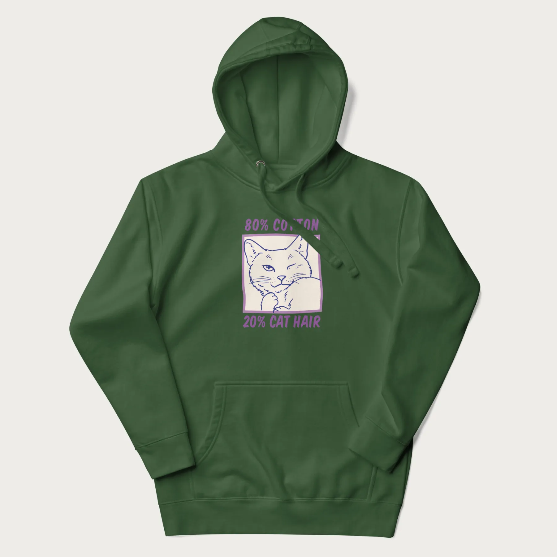 80% Cotton 20% Hair Funny Cat Hoodie - Image 12