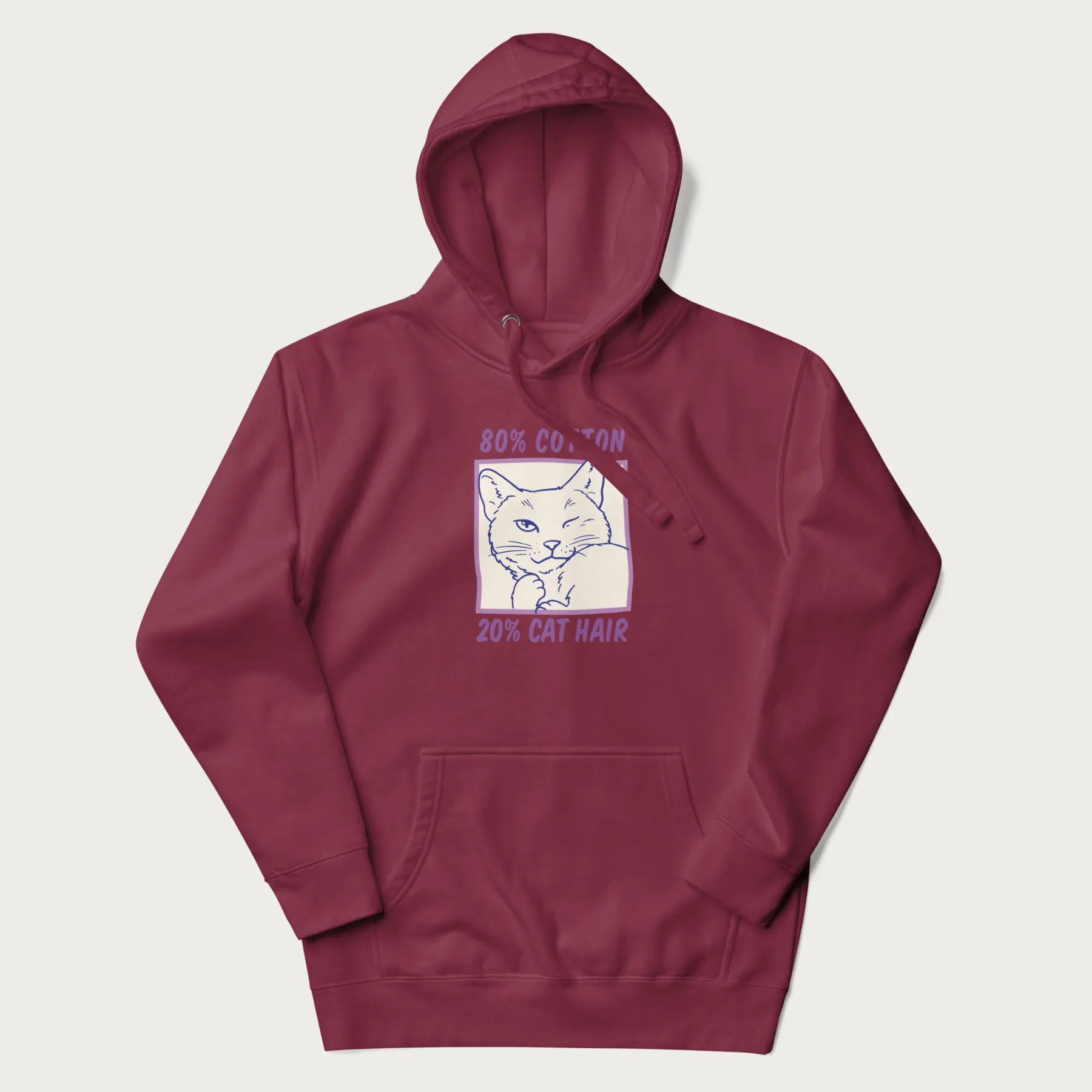 80% Cotton 20% Hair Funny Cat Hoodie - Image 14
