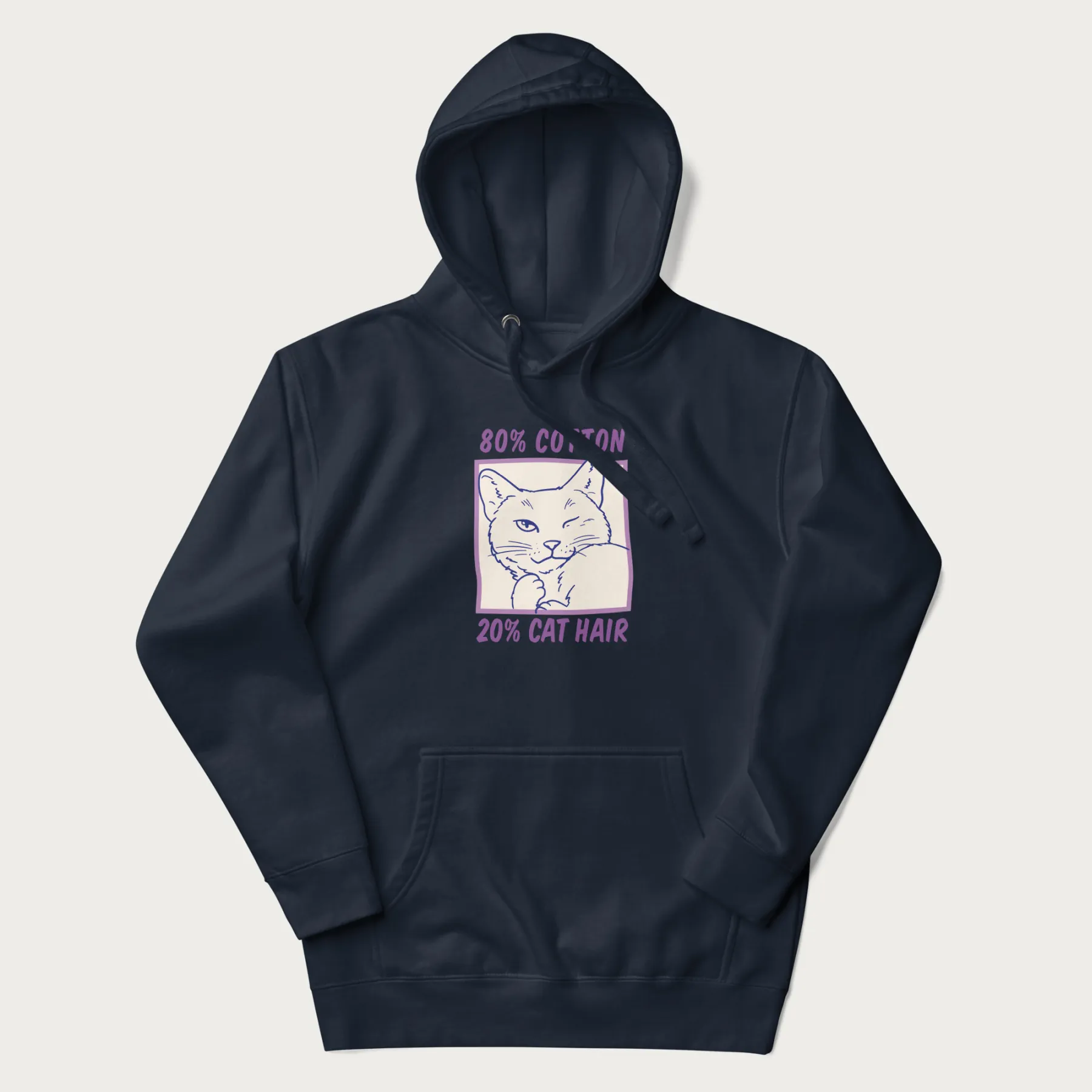 80% Cotton 20% Hair Funny Cat Hoodie - Image 18