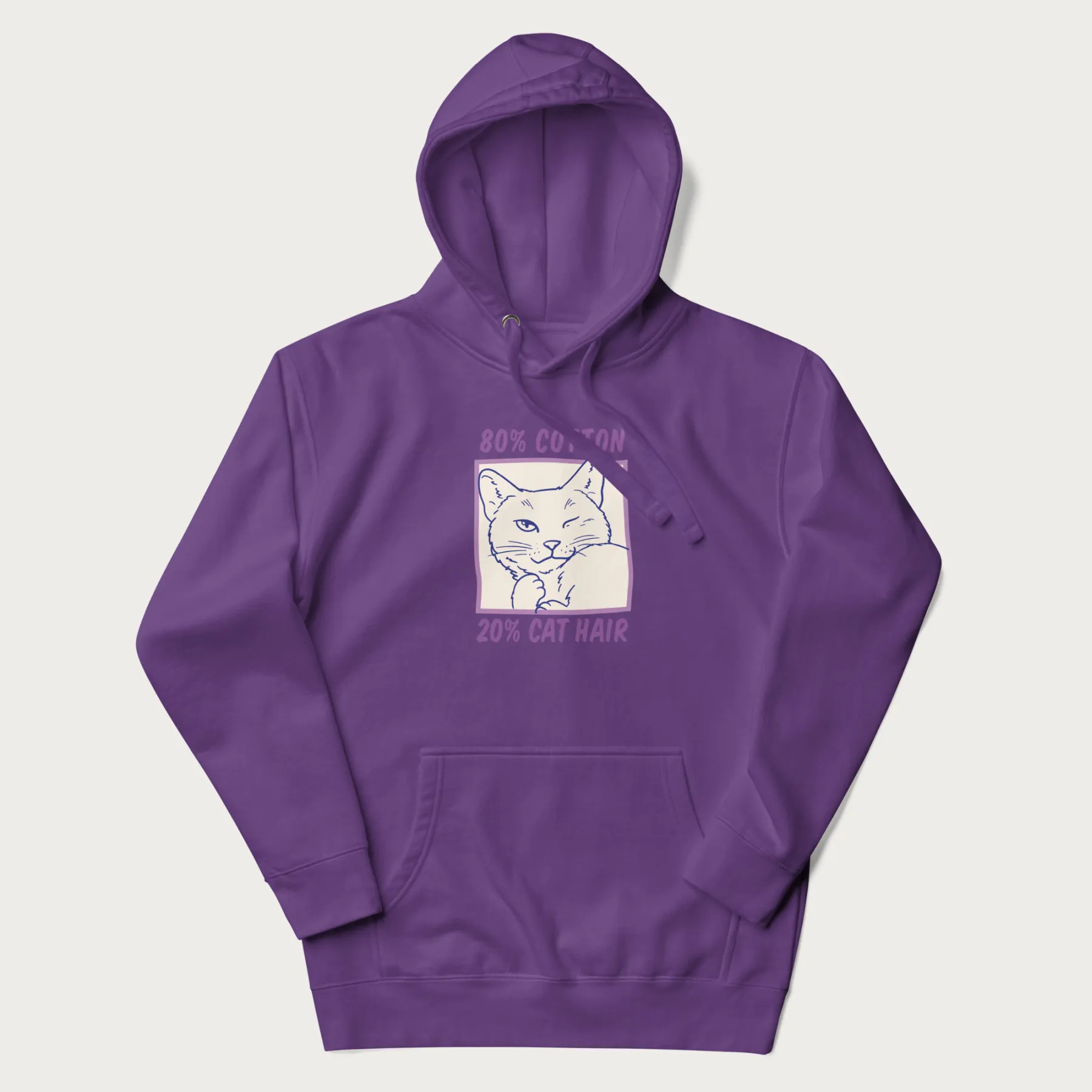 80% Cotton 20% Hair Funny Cat Hoodie - Image 20