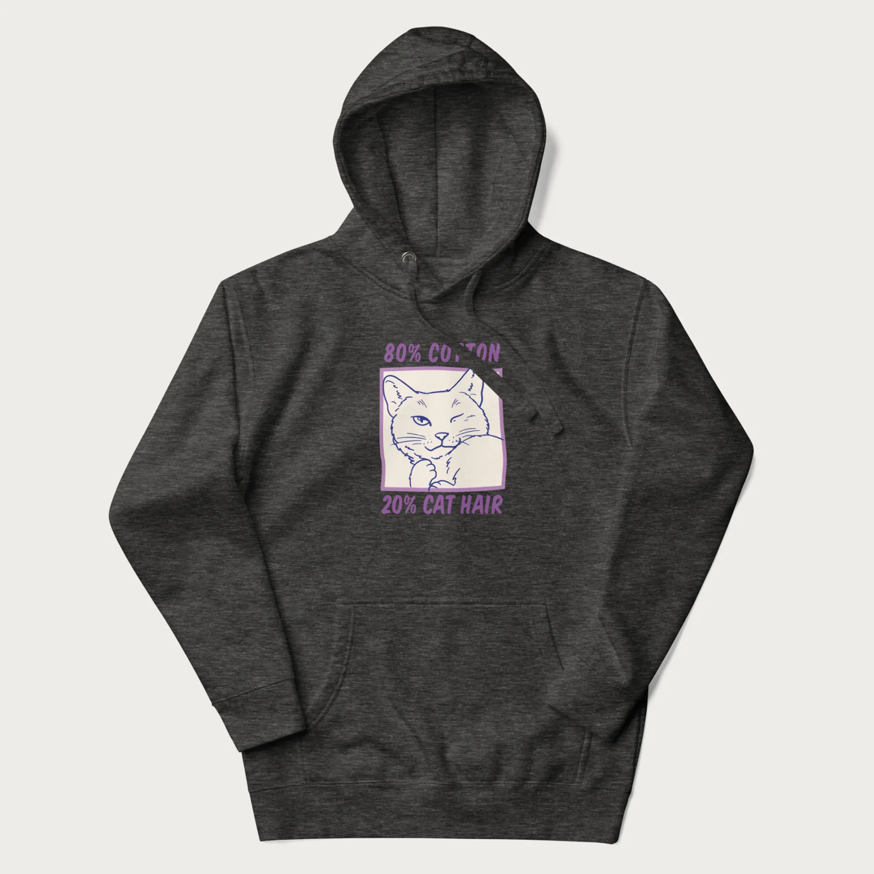 80% Cotton 20% Hair Funny Cat Hoodie - Image 8
