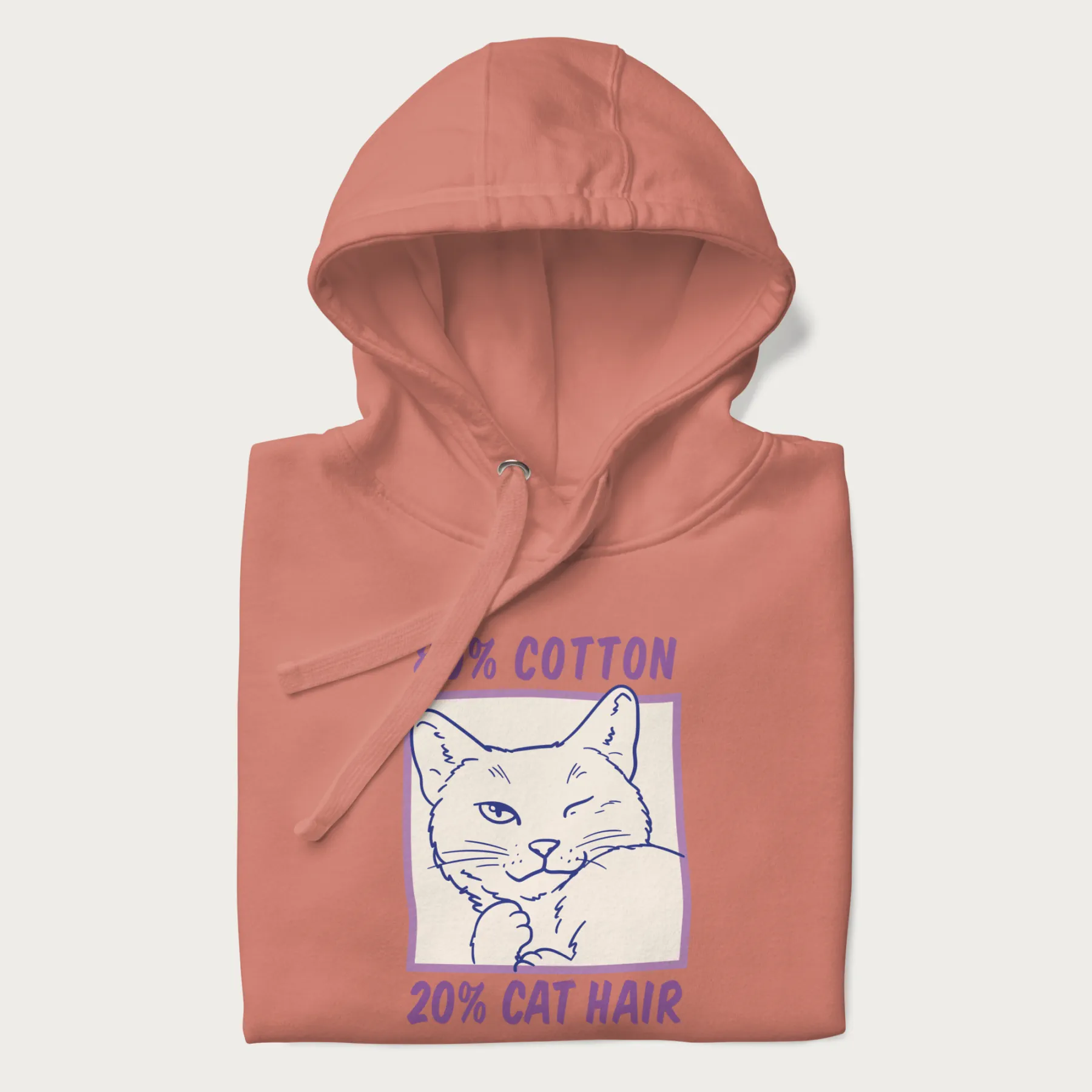80% Cotton 20% Hair Funny Cat Hoodie - Image 9