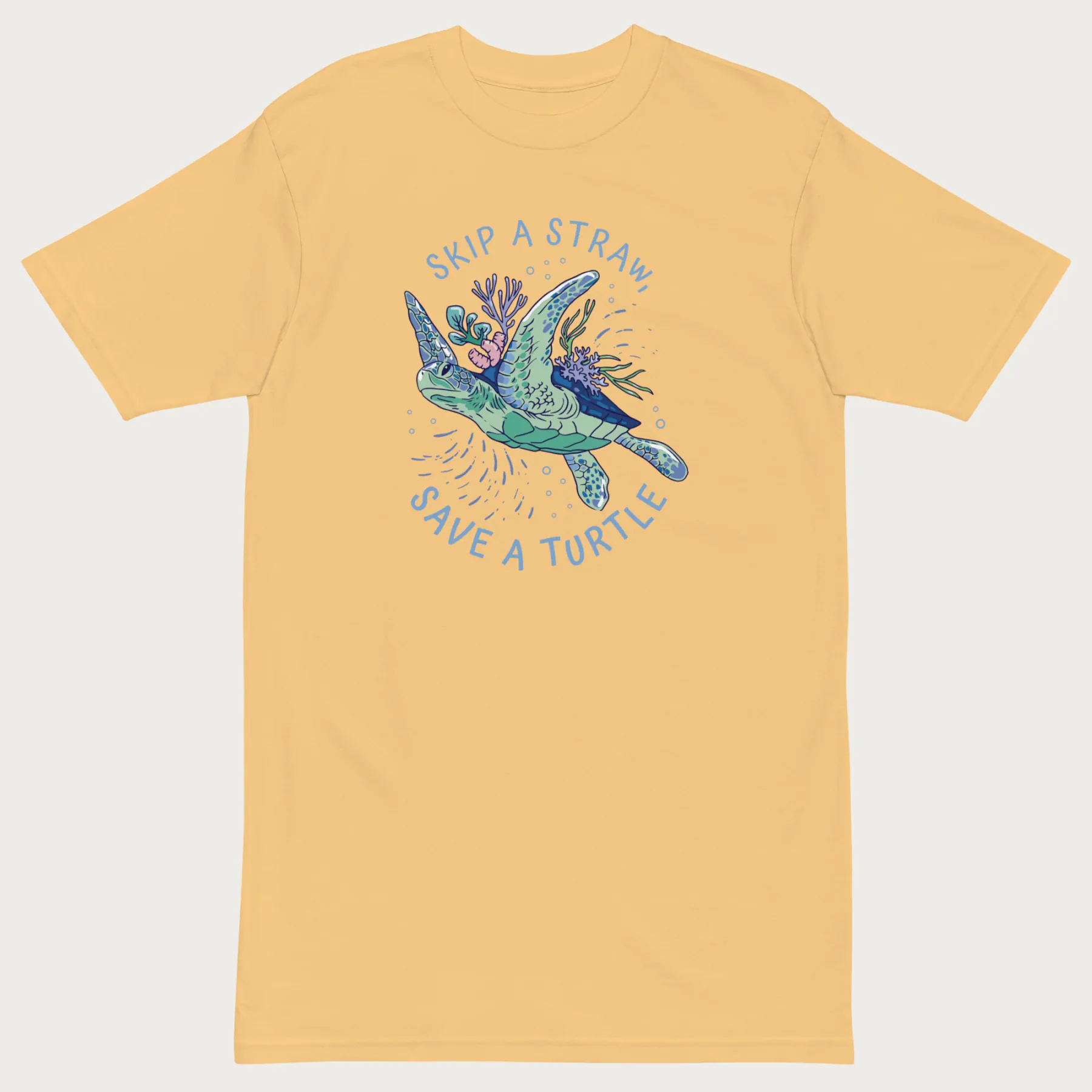 Coral Reef Skip a Straw, Save a Turtle T-Shirt - Image 6