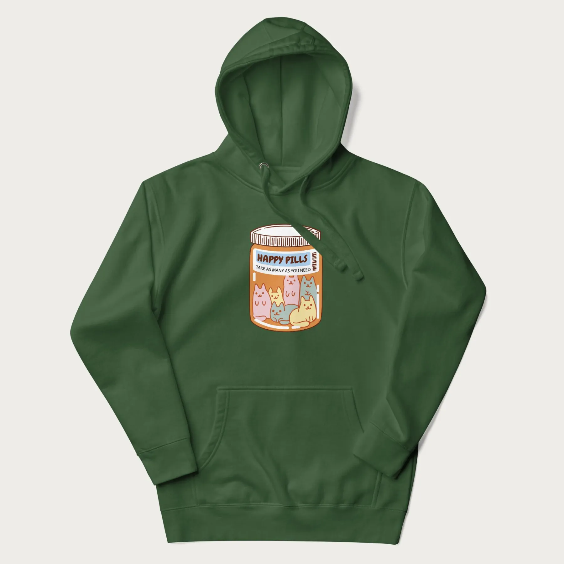Cute Happy Pills Cat Hoodie - Image 10