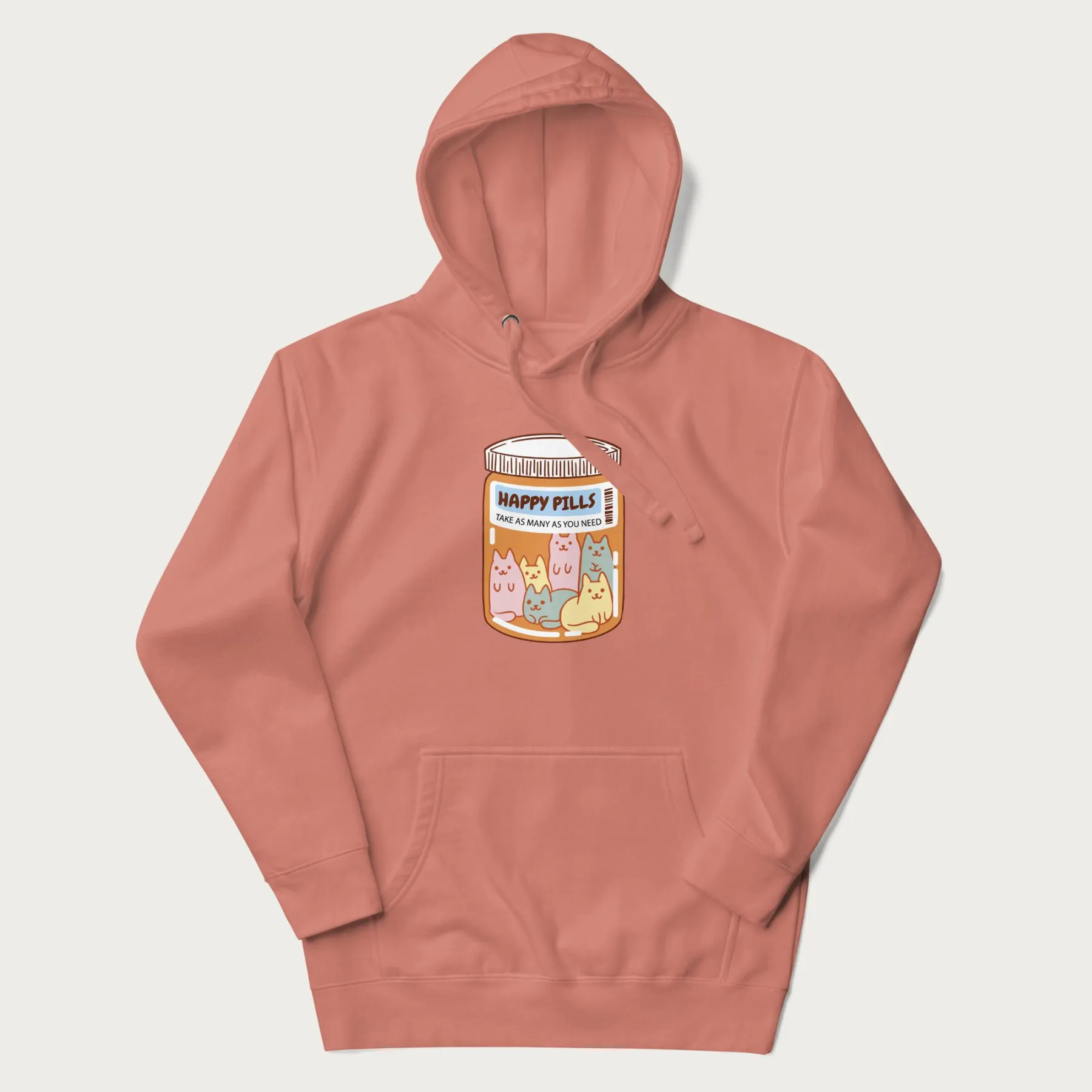 Cute Happy Pills Cat Hoodie - Image 12