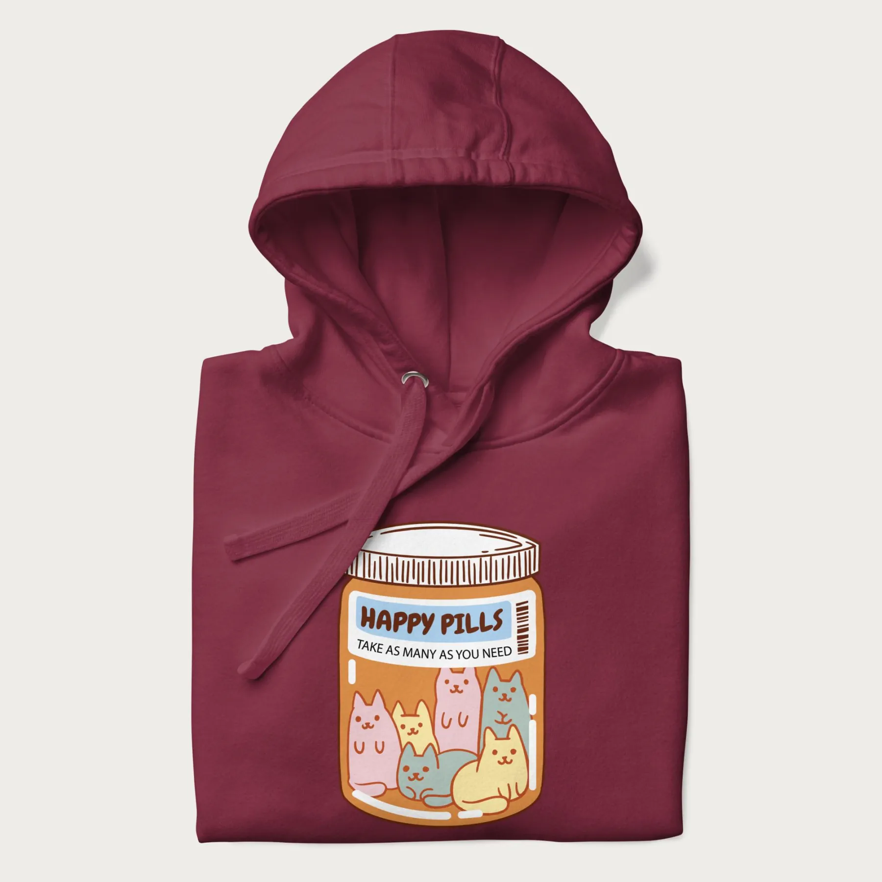 Cute Happy Pills Cat Hoodie - Image 5