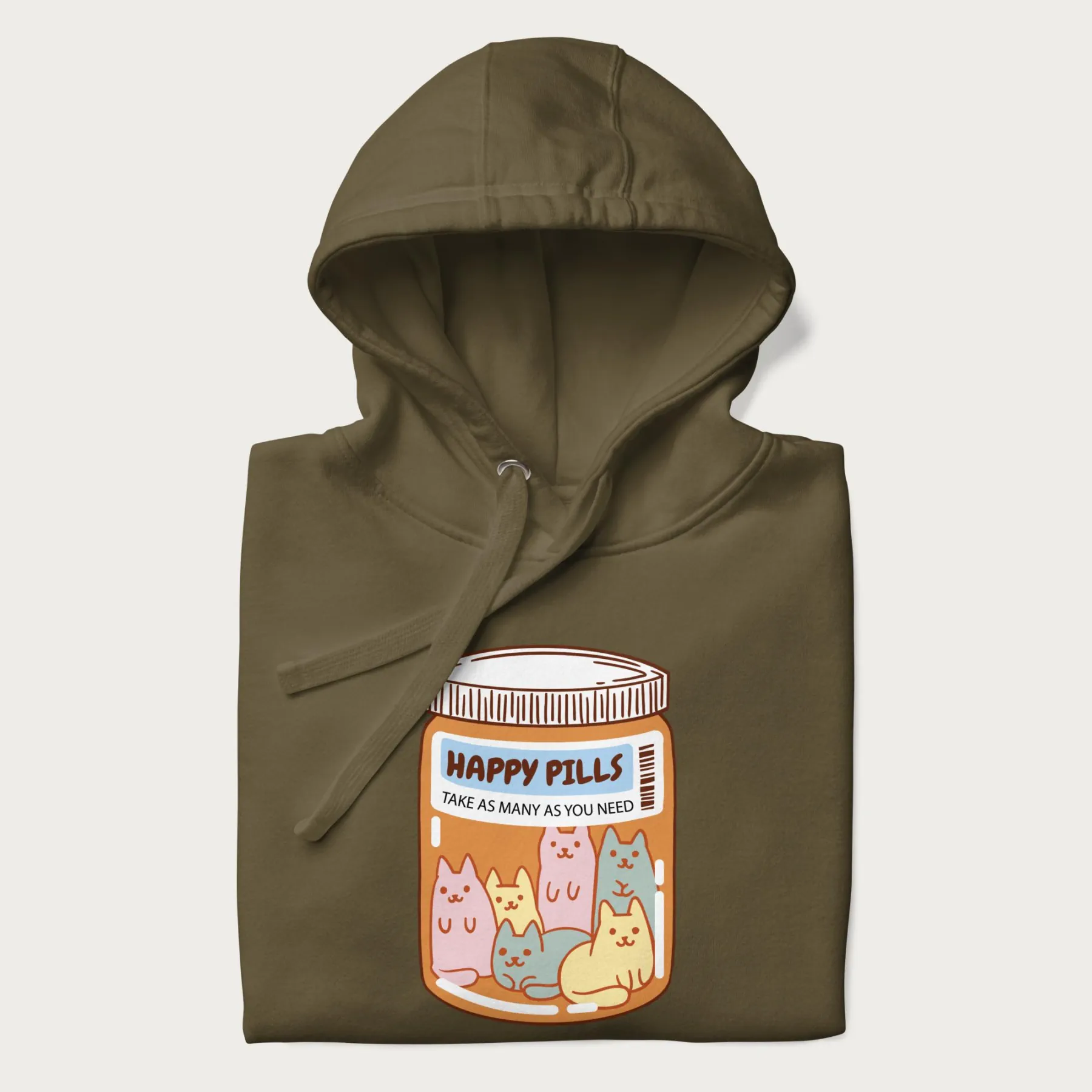 Cute Happy Pills Cat Hoodie - Image 7