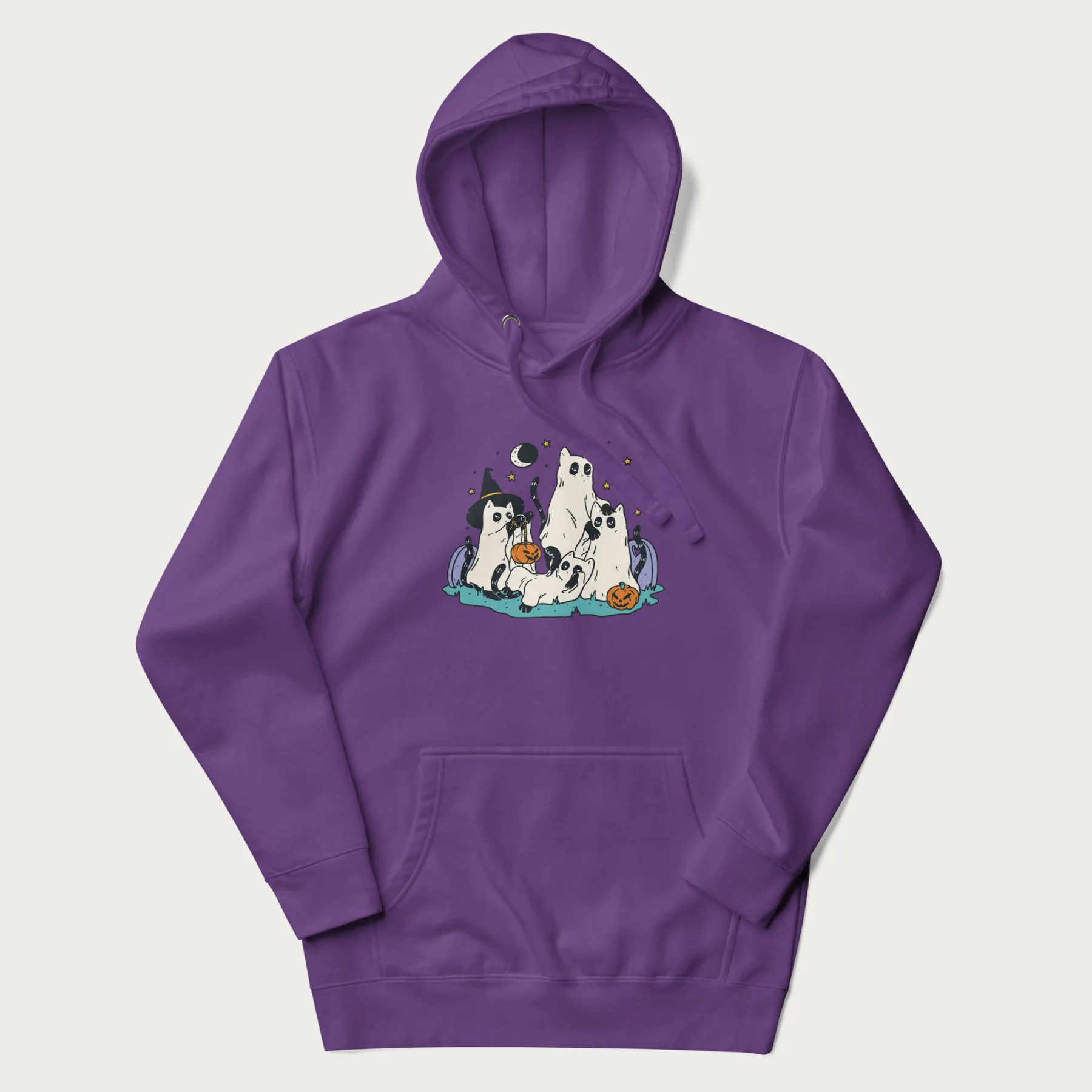 Ghostly Gathering Halloween Cat Hoodie - Image 20