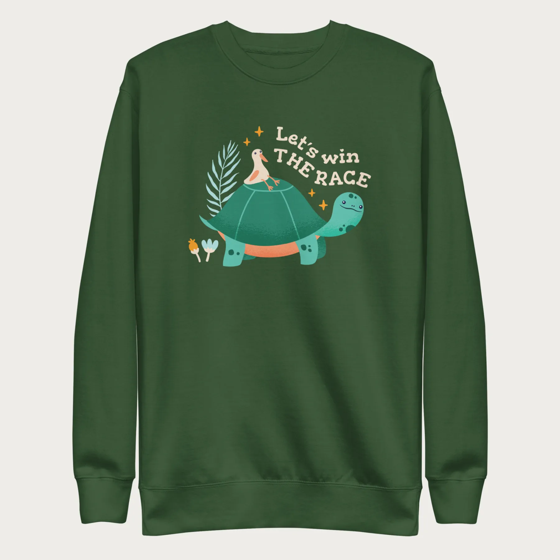 Let's Win the Race Cute Turtle Sweatshirt - Image 10