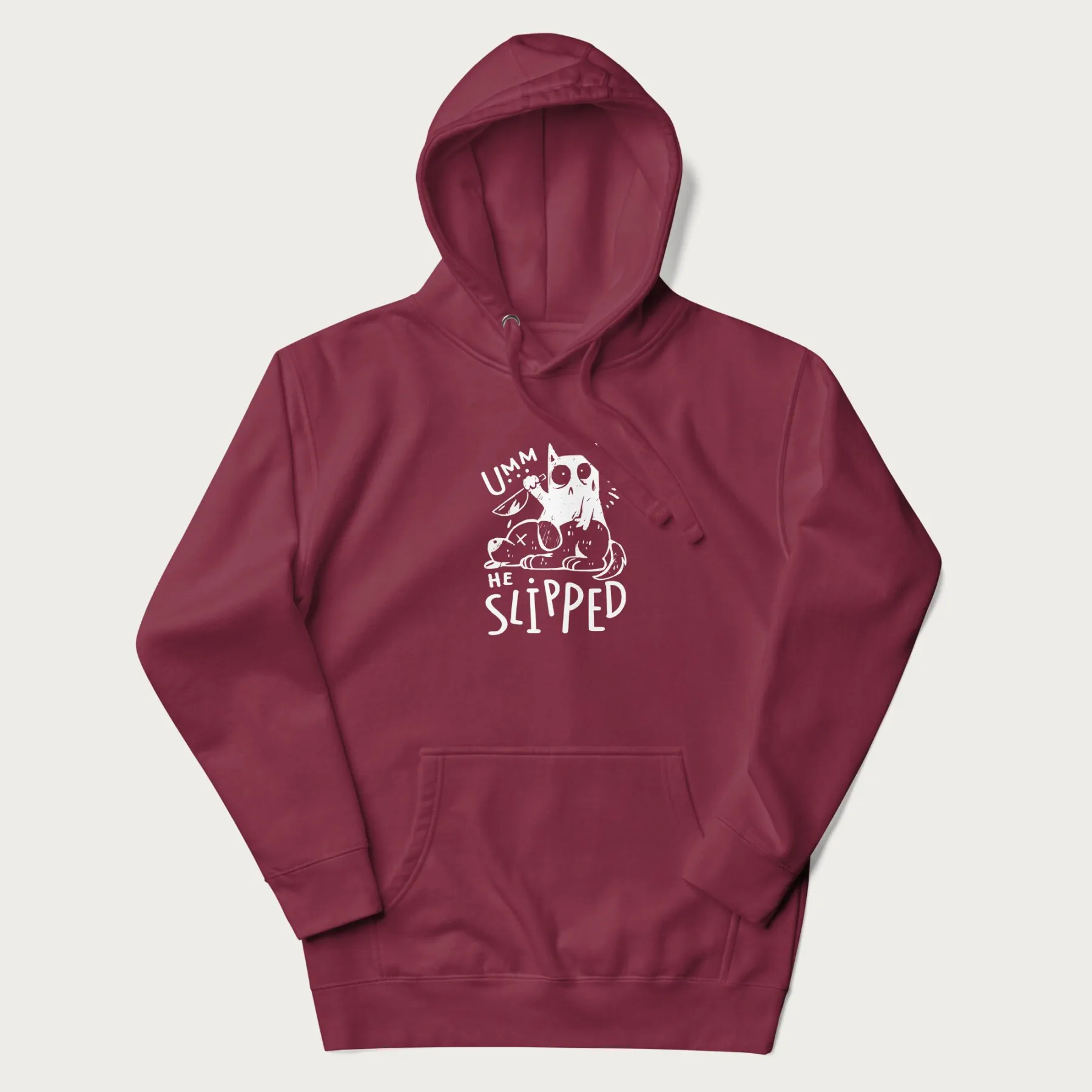 Mischievous 'Umm, He Slipped' Funny Cat Hoodie - Image 8