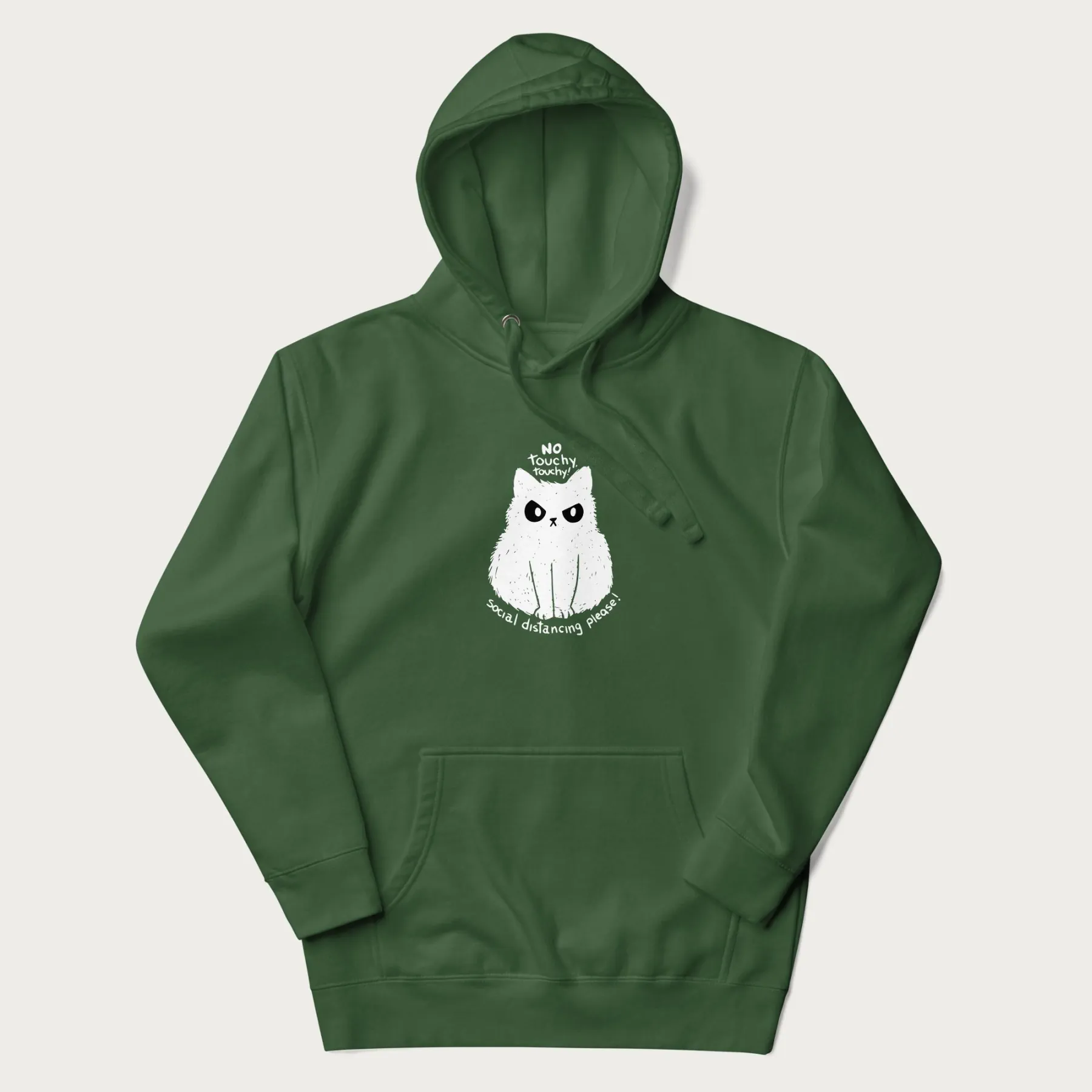 'No Touchy Touchy' Social Distancing Cat Hoodie - Image 12