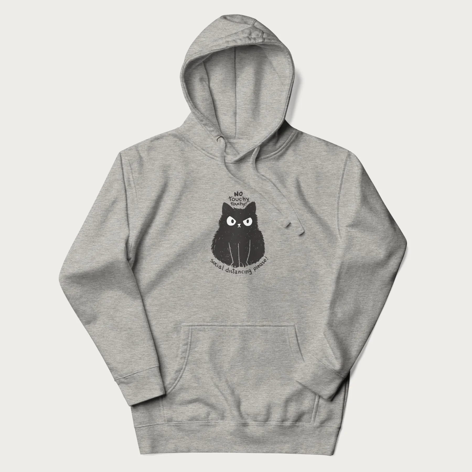 'No Touchy Touchy' Social Distancing Cat Hoodie - Image 16