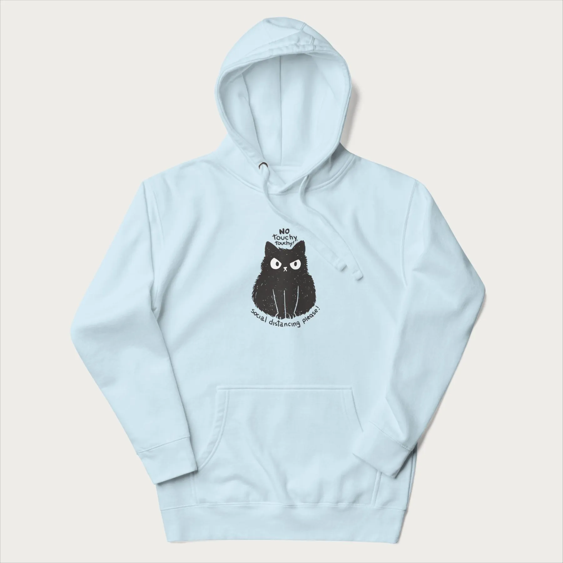'No Touchy Touchy' Social Distancing Cat Hoodie - Image 20