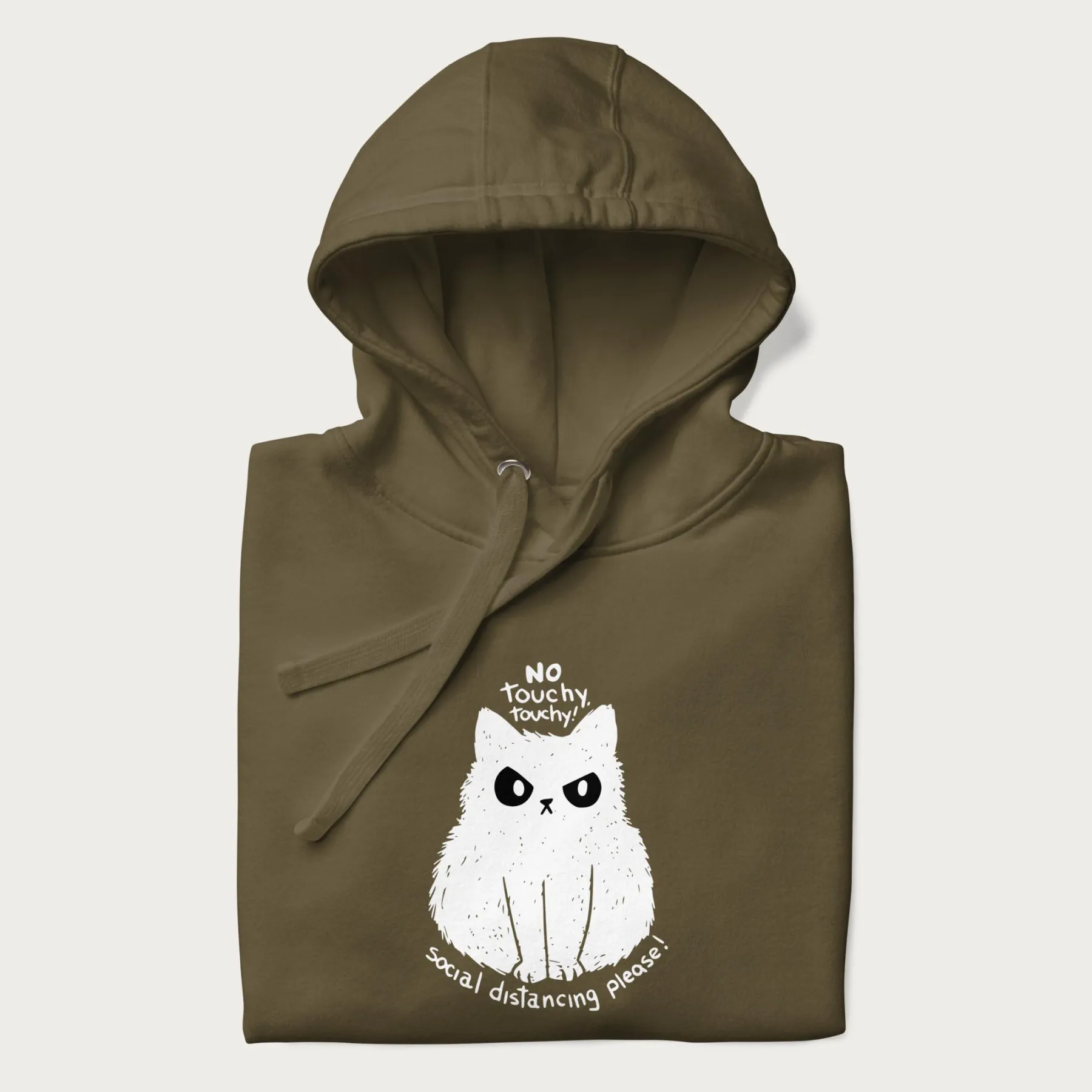 'No Touchy Touchy' Social Distancing Cat Hoodie - Image 7