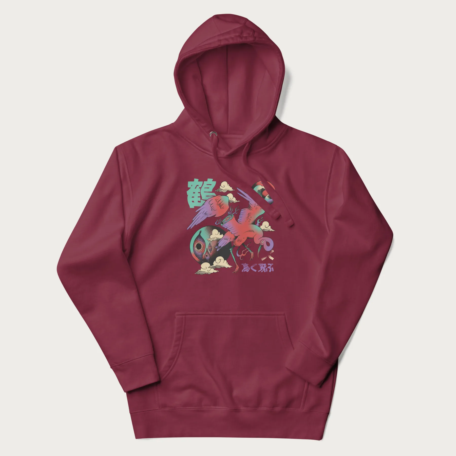 Psychedelic Japanese Crane Hoodie - Image 14