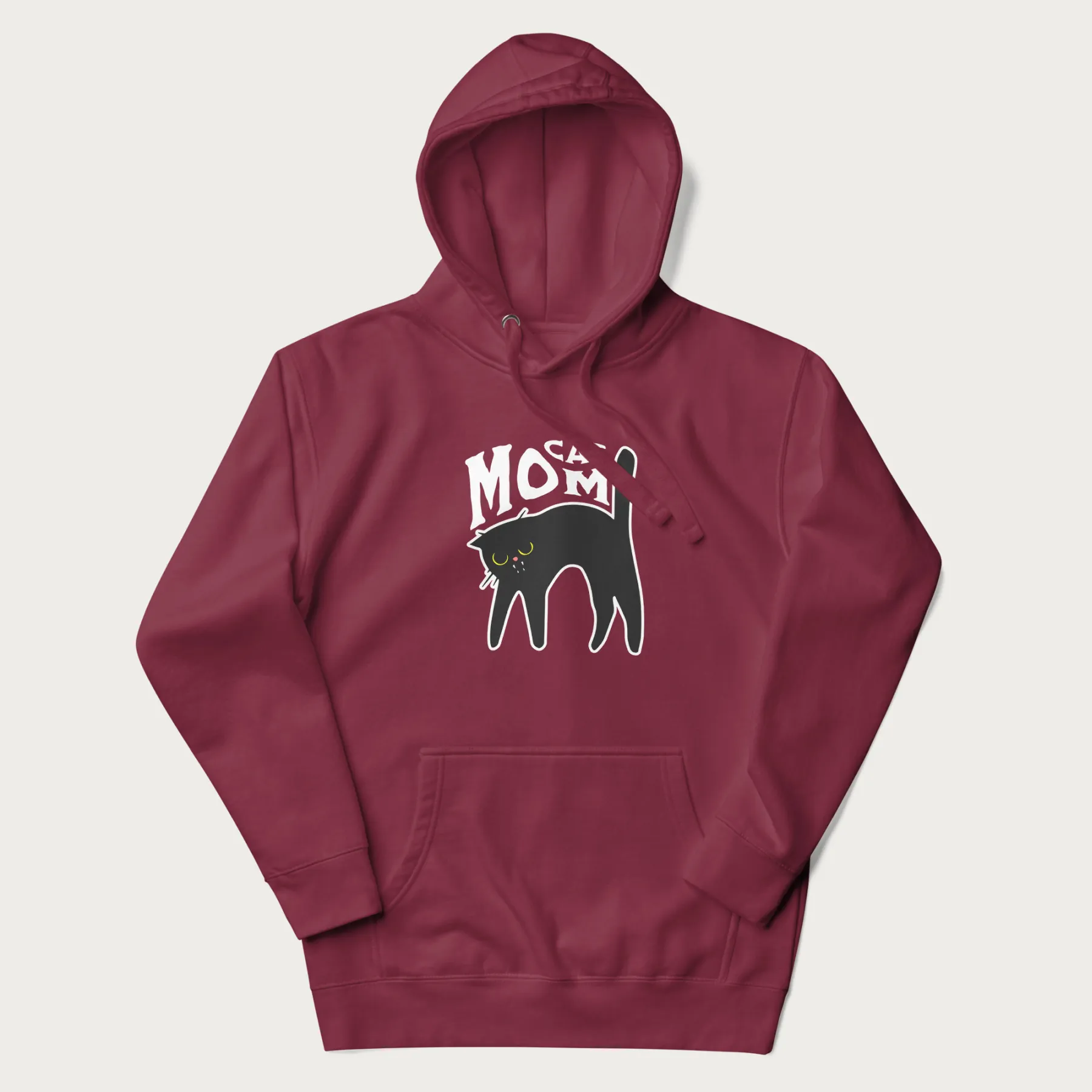 Startled Black Cat Mom Hoodie - Image 10