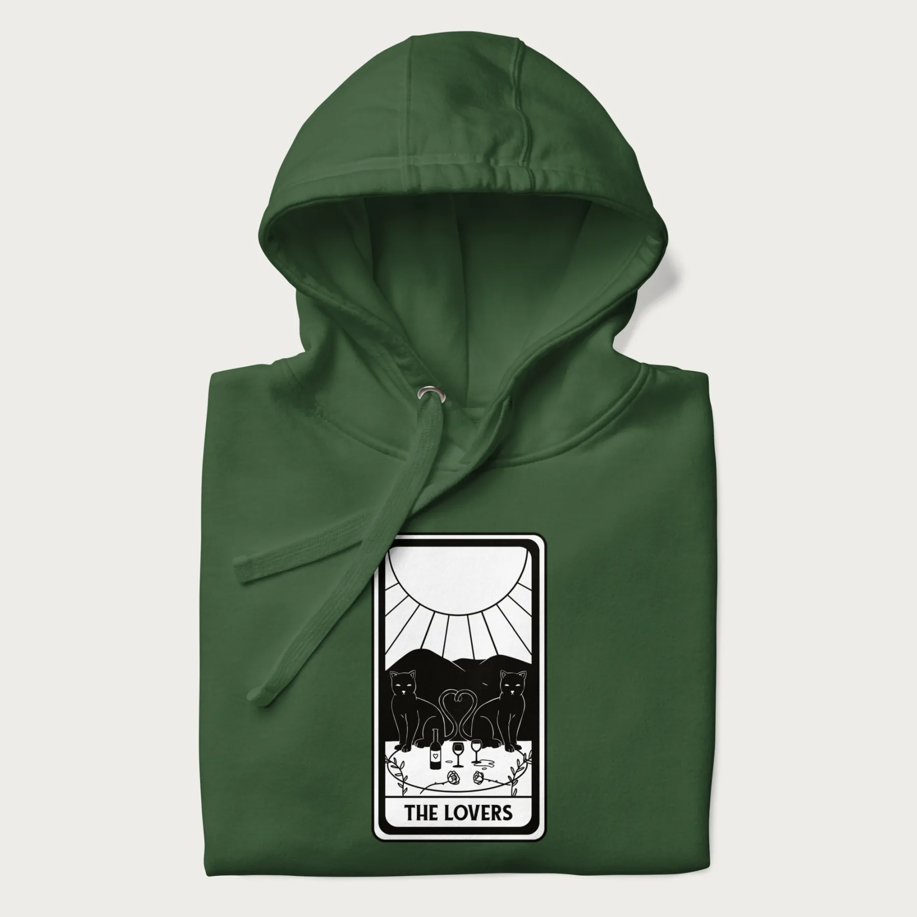 The Lovers Tarot Card Cat Hoodie - Image 3