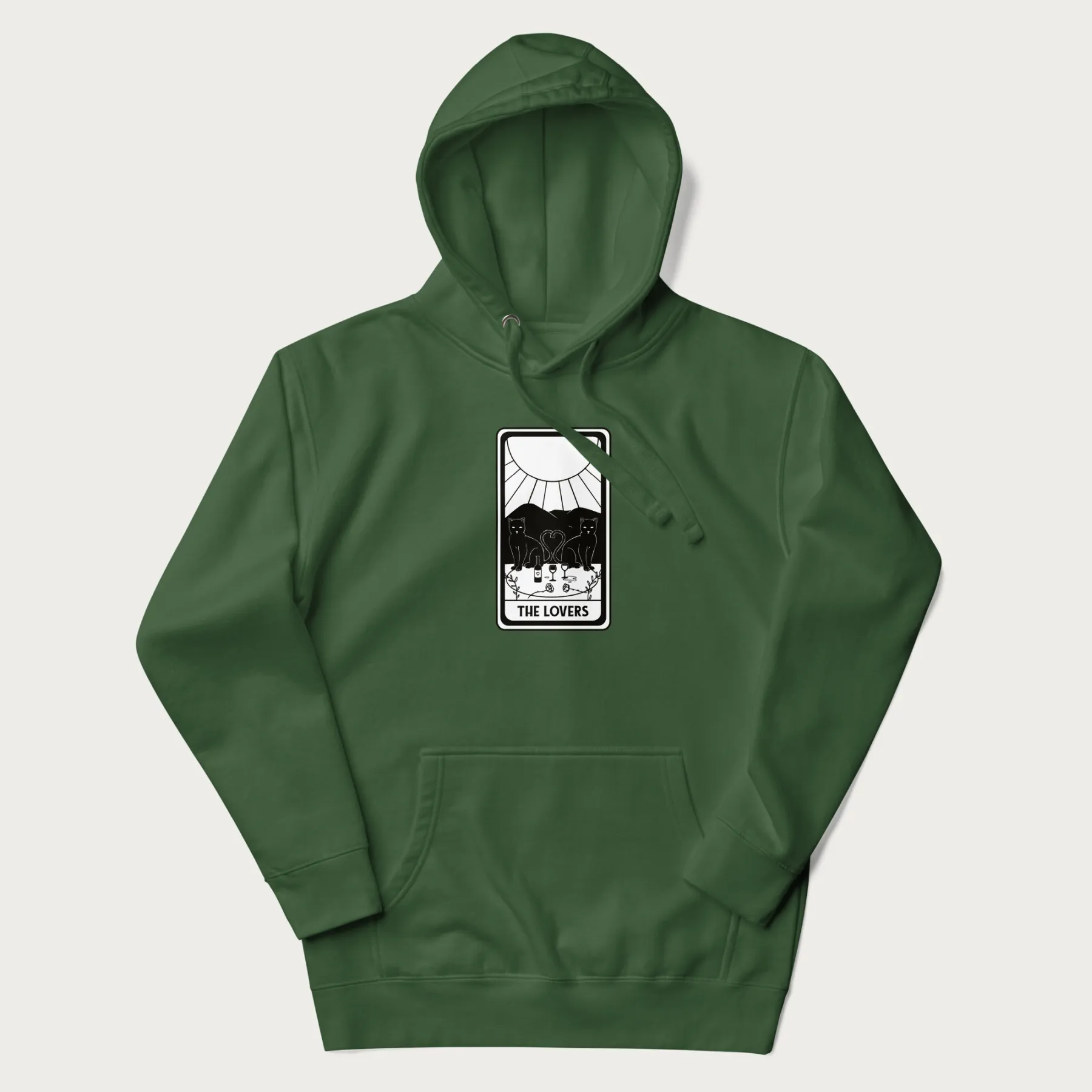 The Lovers Tarot Card Cat Hoodie - Image 4